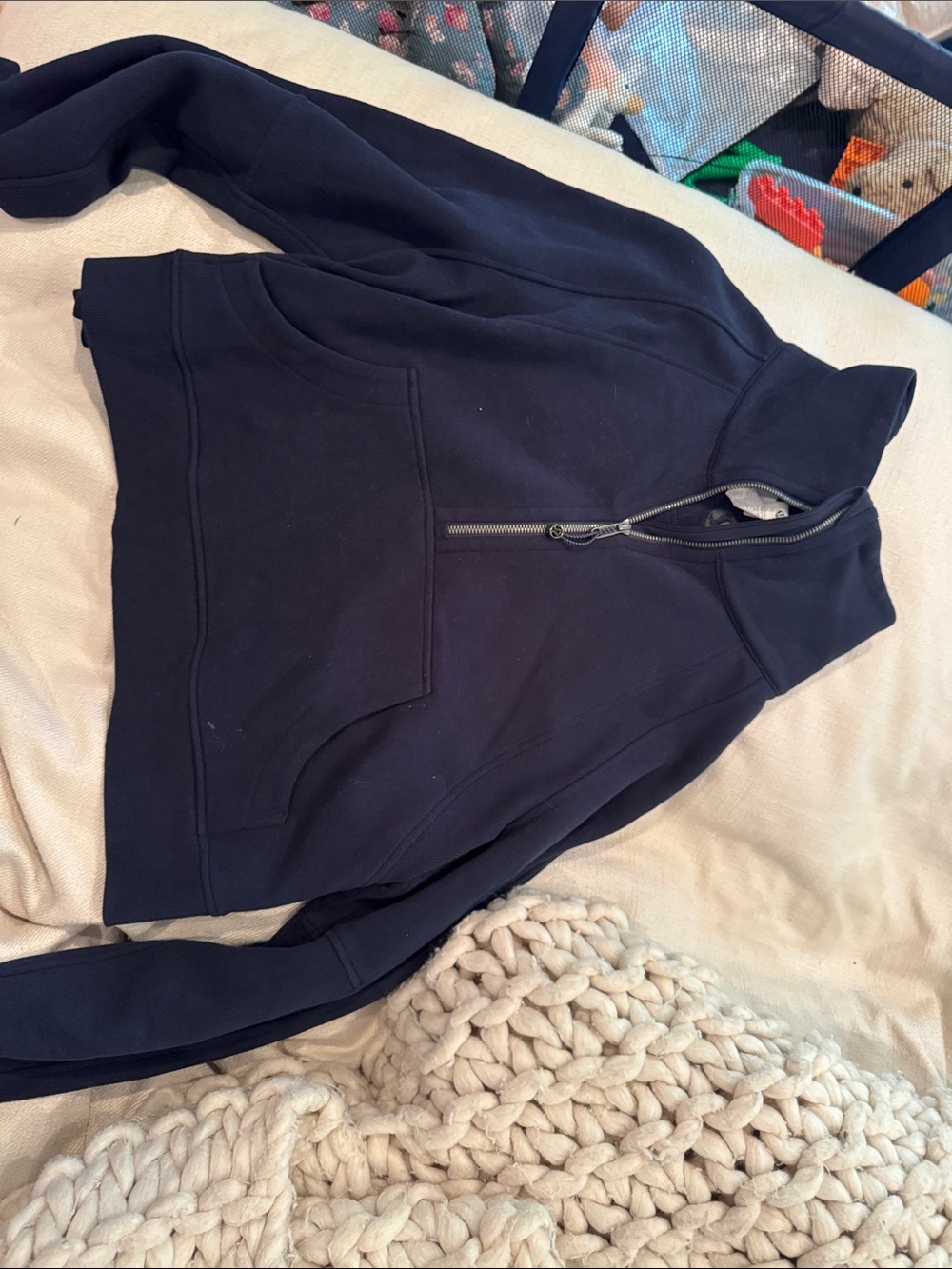 lululemon athletica Women's Navy Half-Zip Sweater